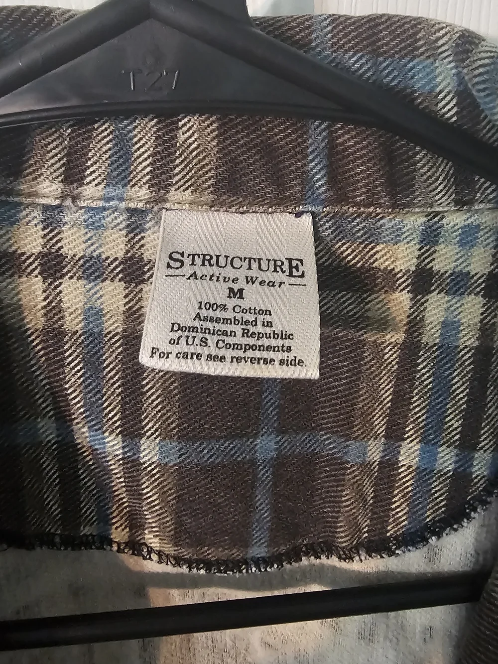 Structure Active Wear Men's Brown Plaid Zip-Up Flannel Jacket